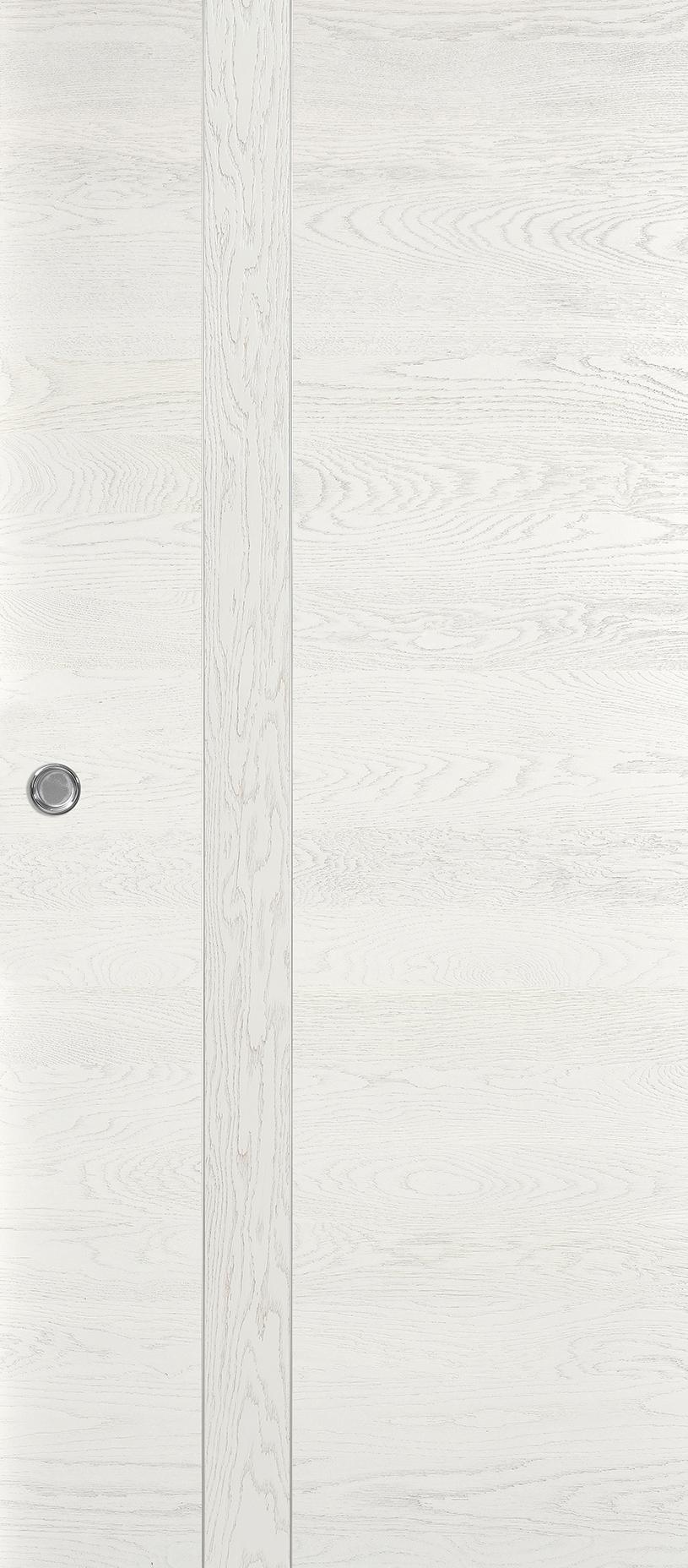 Porte coulissante Rozière Emia modulo - chêne dosse brossé - blanc satin