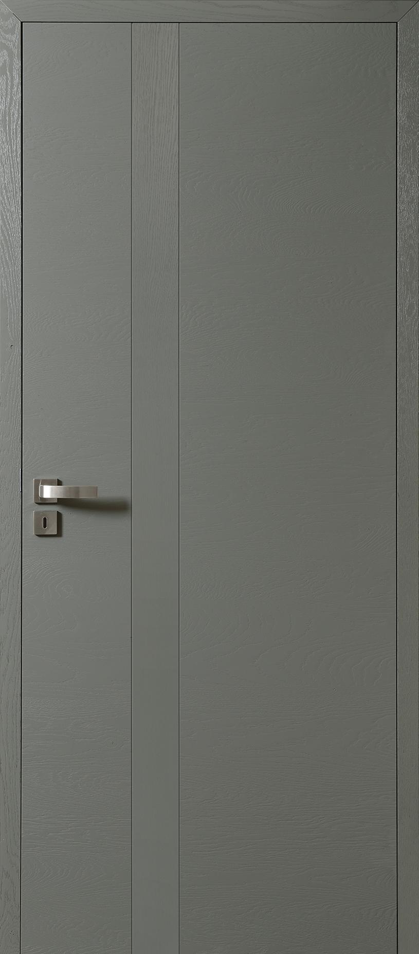 Porte Rozière Emia modulo - chêne dosse brossé - gris souris RAL 7005