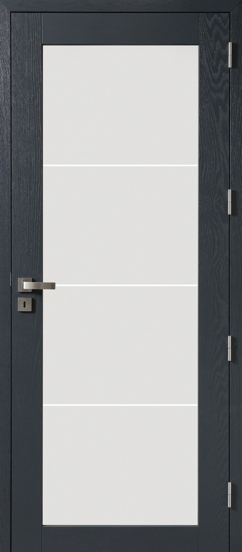 Porte Rozière Bora modulo - chêne dosse brossé - Gris granit RAL 7016 couleur unie