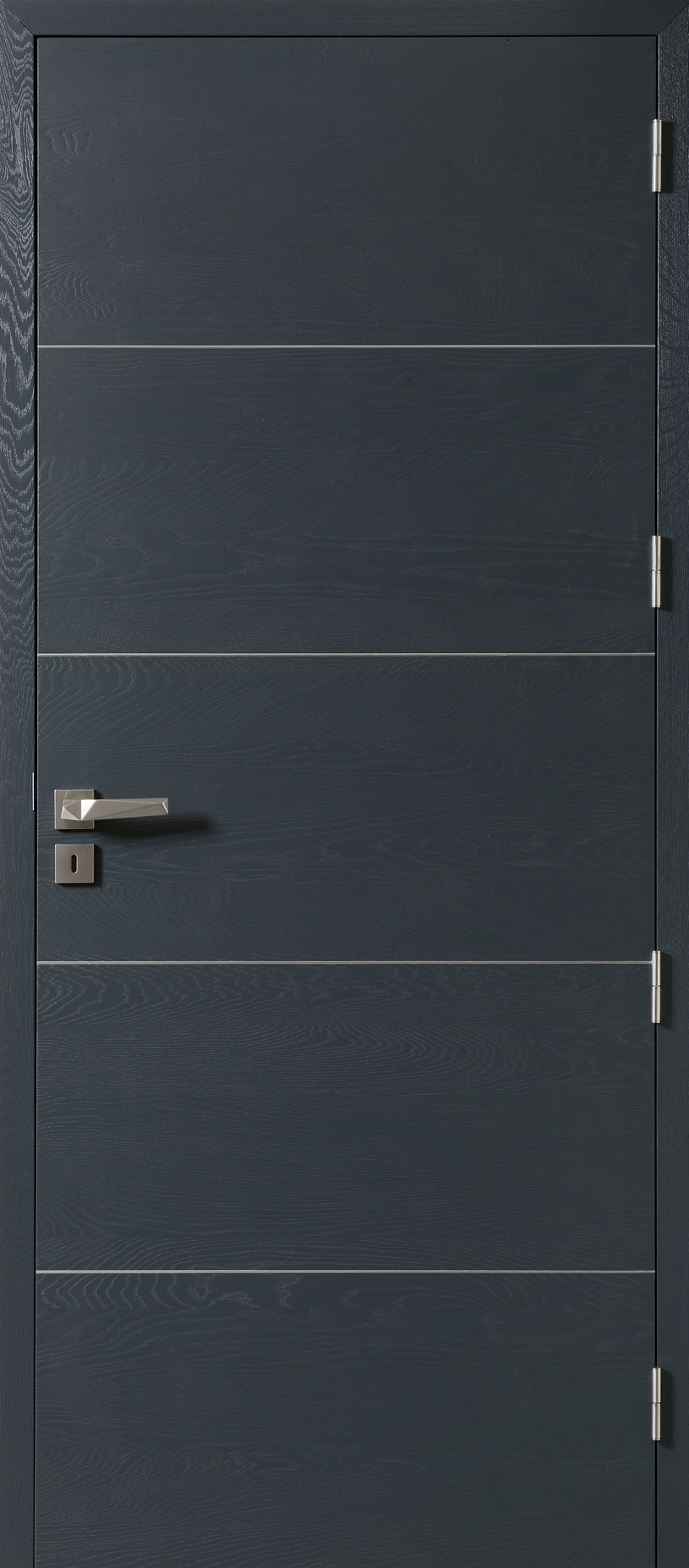 Porte Rozière Epure modulo D1 - chêne dosse brossé - Gris granit RAL 7016 couleur unie