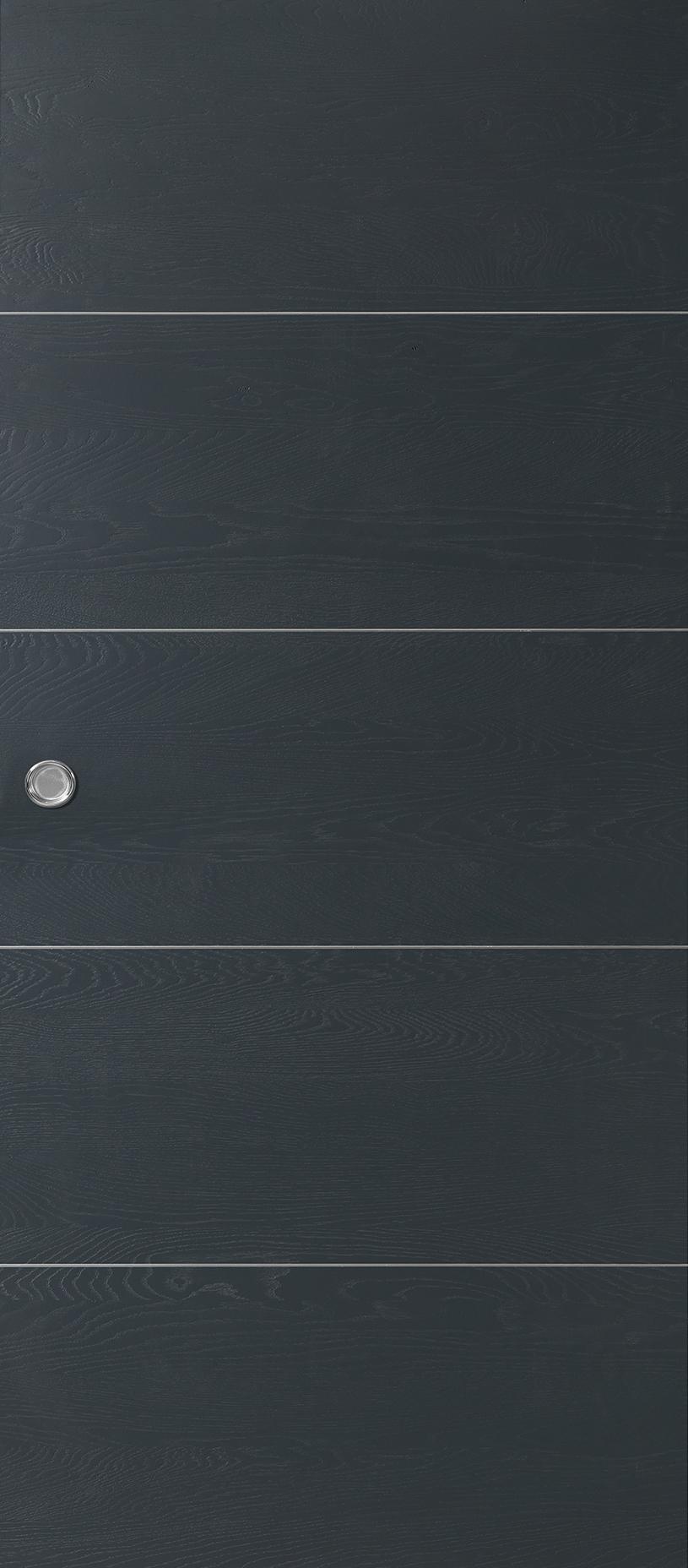 Porte coulissante Rozière Epure modulo D1 - chêne dosse brossé - gris granit RAL 7016