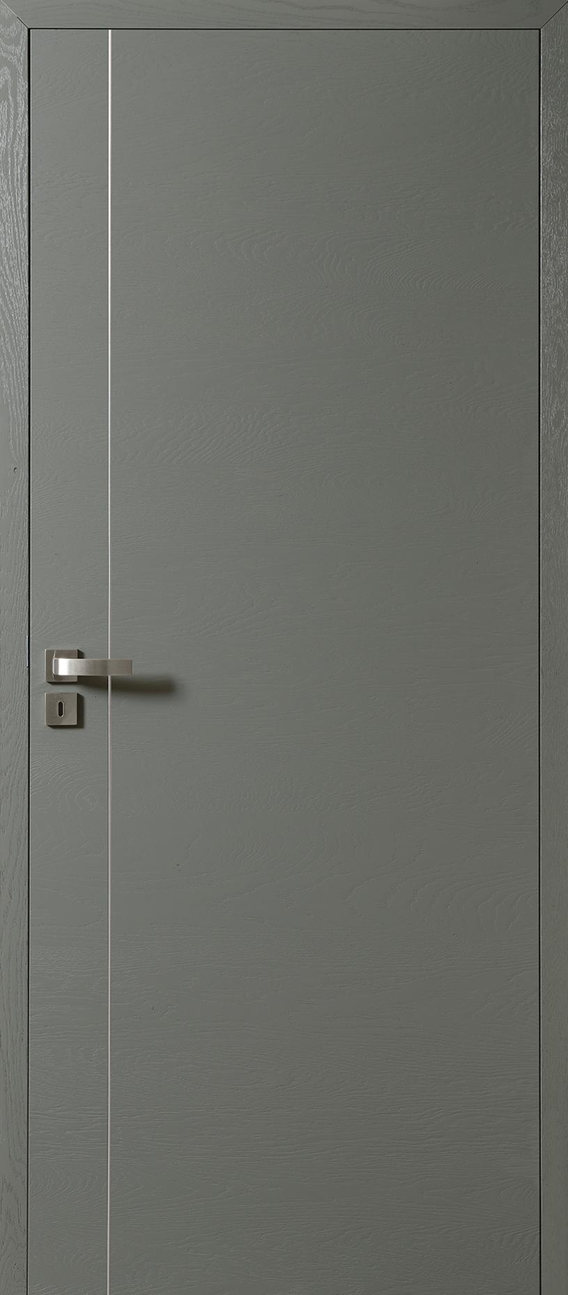Porte Rozière Epure modulo D2 - chêne dosse brossé - gris souris RAL 7005
