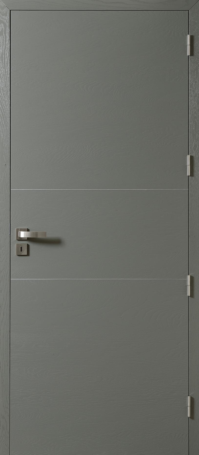 Porte Rozière Epure modulo D12 - chêne dosse brossé - gris souris RAL 7005