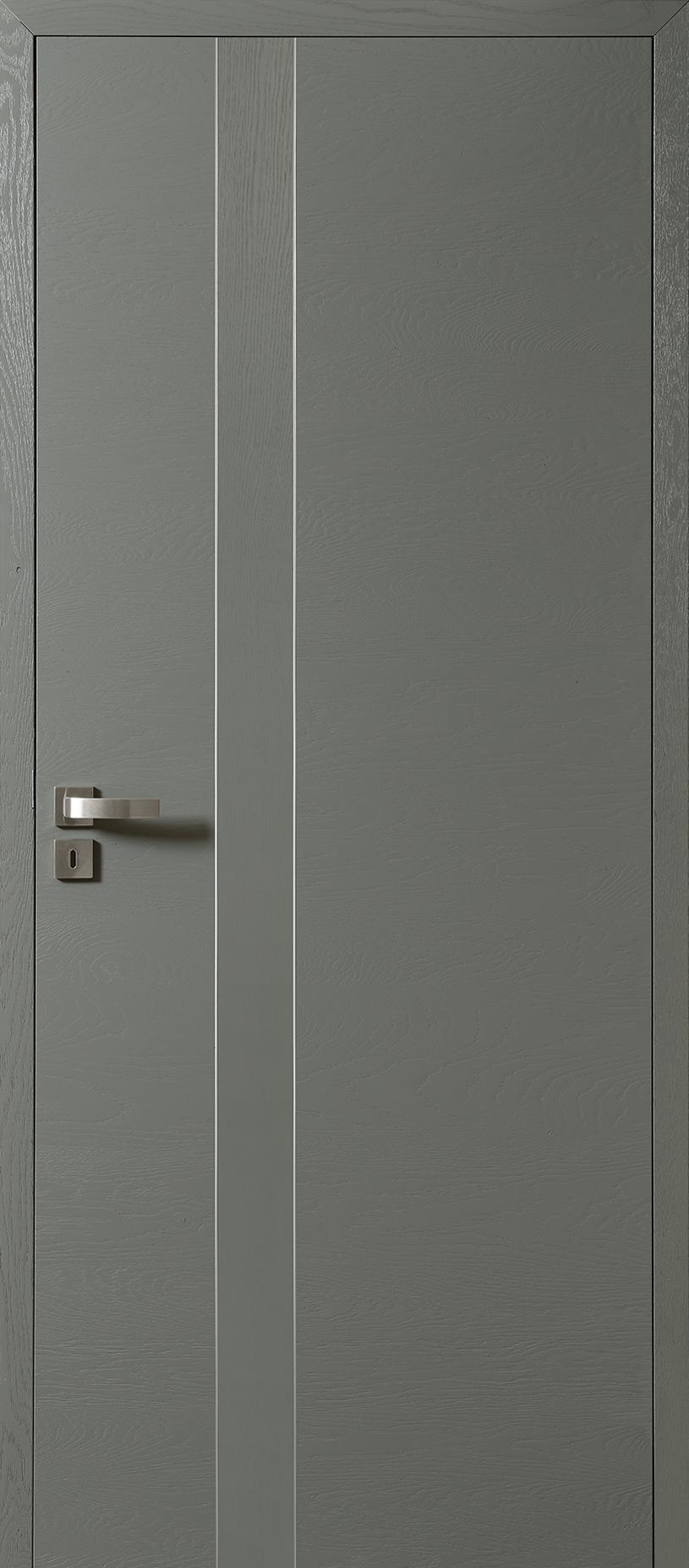 Porte Rozière Emia modulo D4 - chêne dosse brossé - Gris souris RAL 7005 couleur unie
