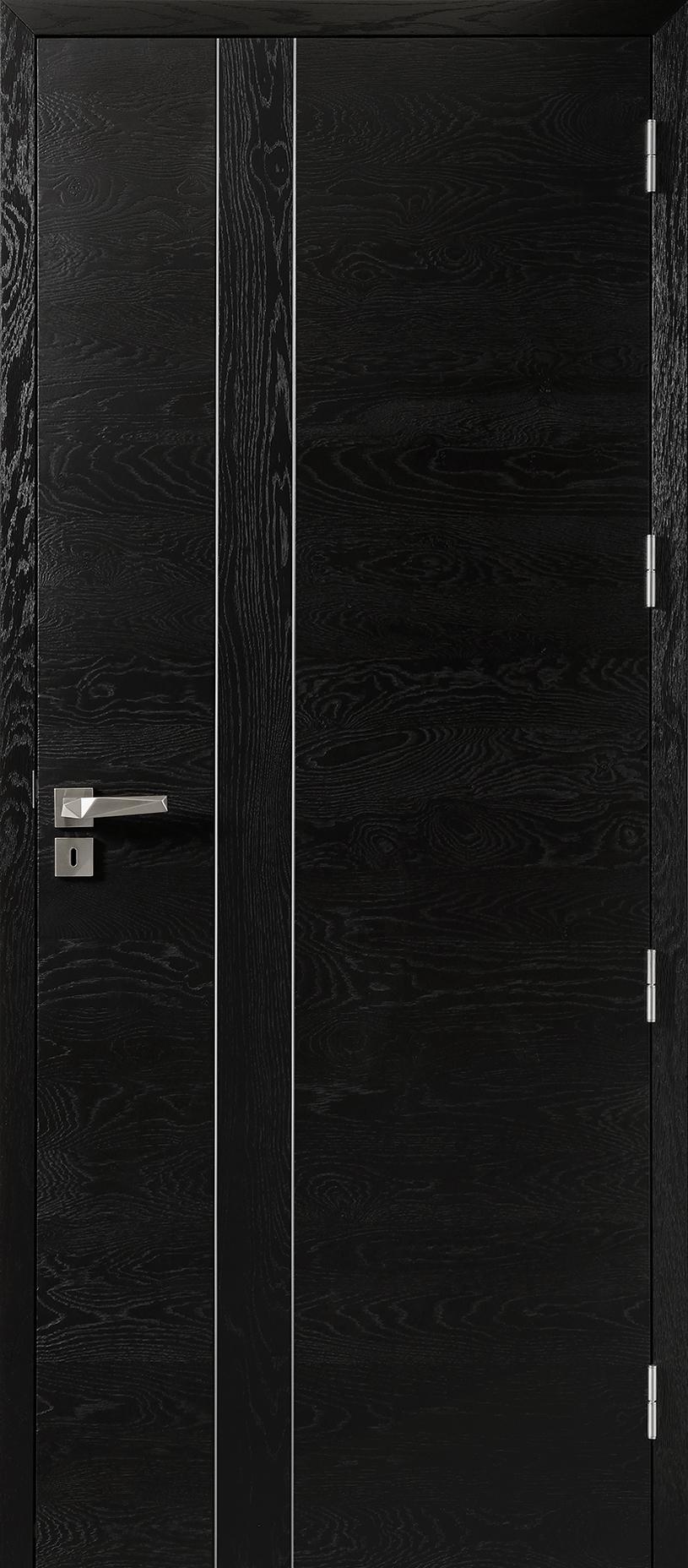 Porte Rozière Emia modulo D4 - chêne dosse brossé - Noir foncé RAL 9005 couleur unie