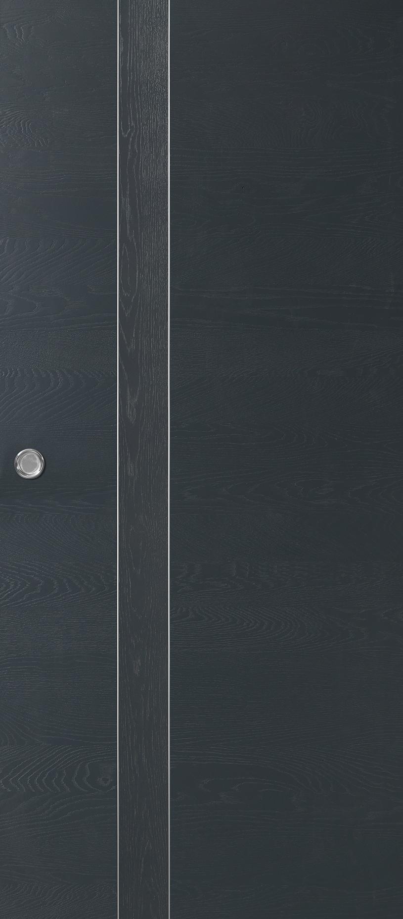 Porte coulissante Rozière Emia modulo D4 - chêne dosse brossé - gris granit